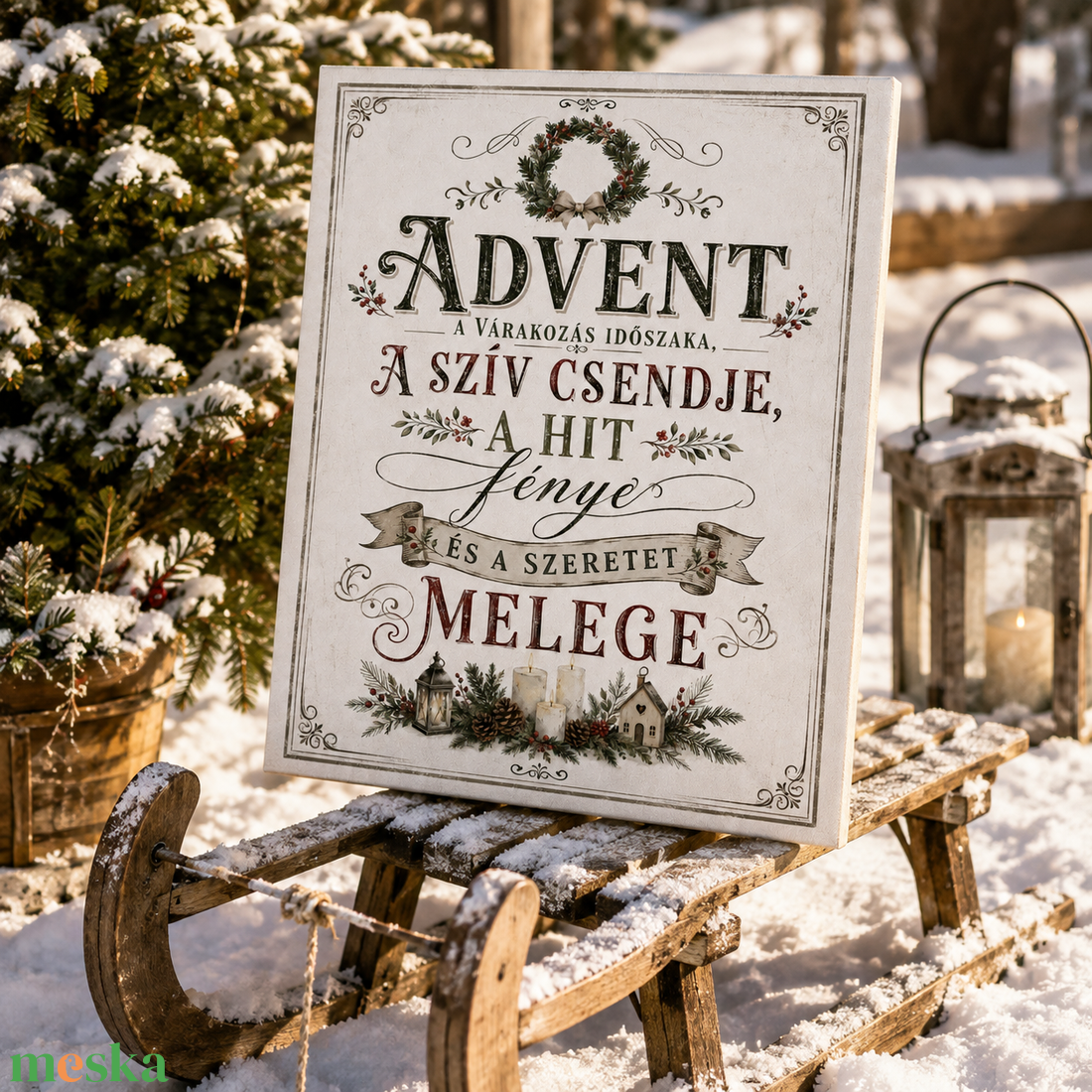 Advent, a várakozás időszaka - vászonkép - otthon & életmód - dekoráció - kép & falikép - vászonkép - Meska.hu