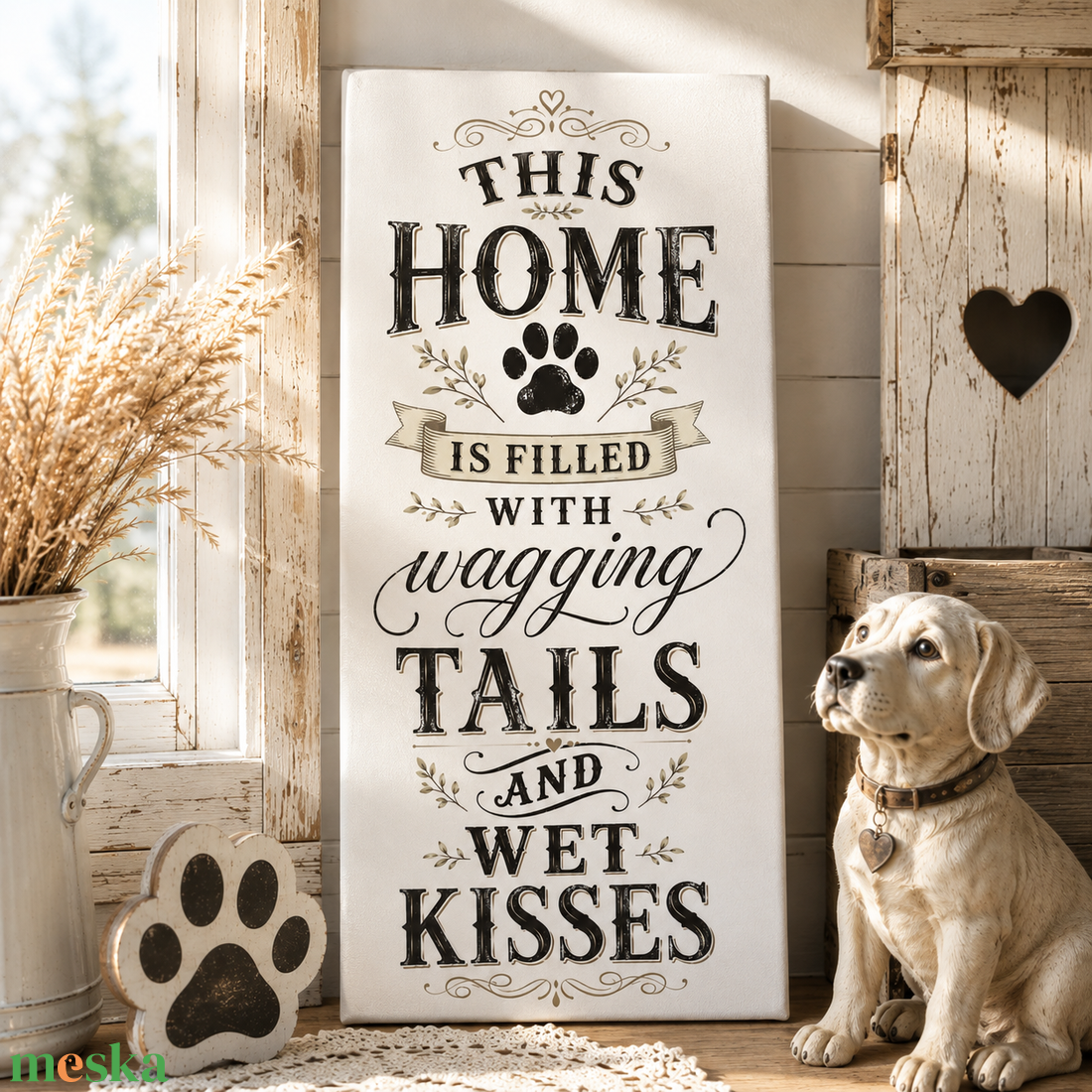 This home is filled with wagging tailes and wet kisses - otthon & életmód - dekoráció - kép & falikép - vászonkép - Meska.hu