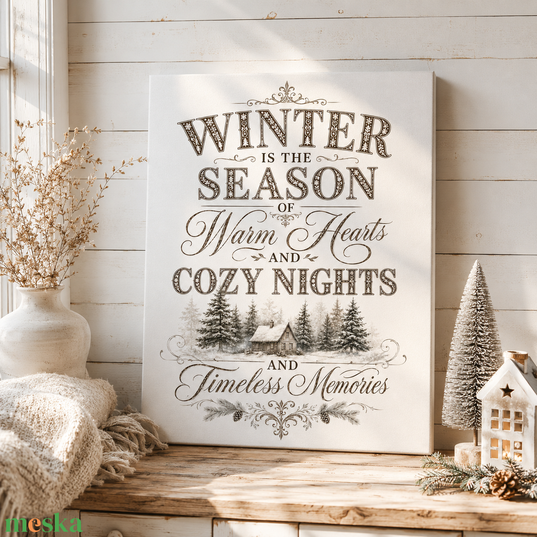 Winter is the Season of Warm Hearts - vászonkép - otthon & életmód - dekoráció - kép & falikép - vászonkép - Meska.hu