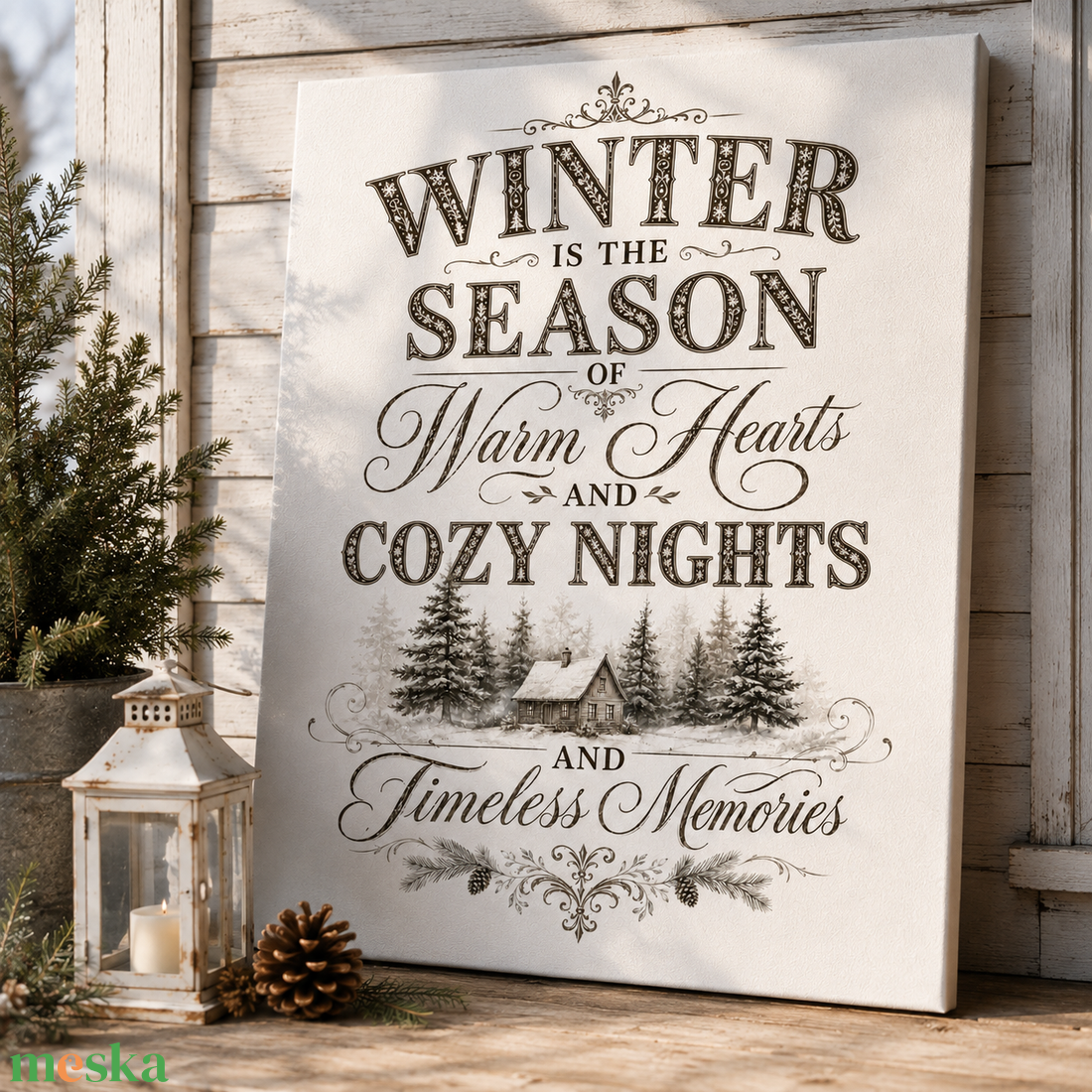 Winter is the Season of Warm Hearts - vászonkép - otthon & életmód - dekoráció - kép & falikép - vászonkép - Meska.hu