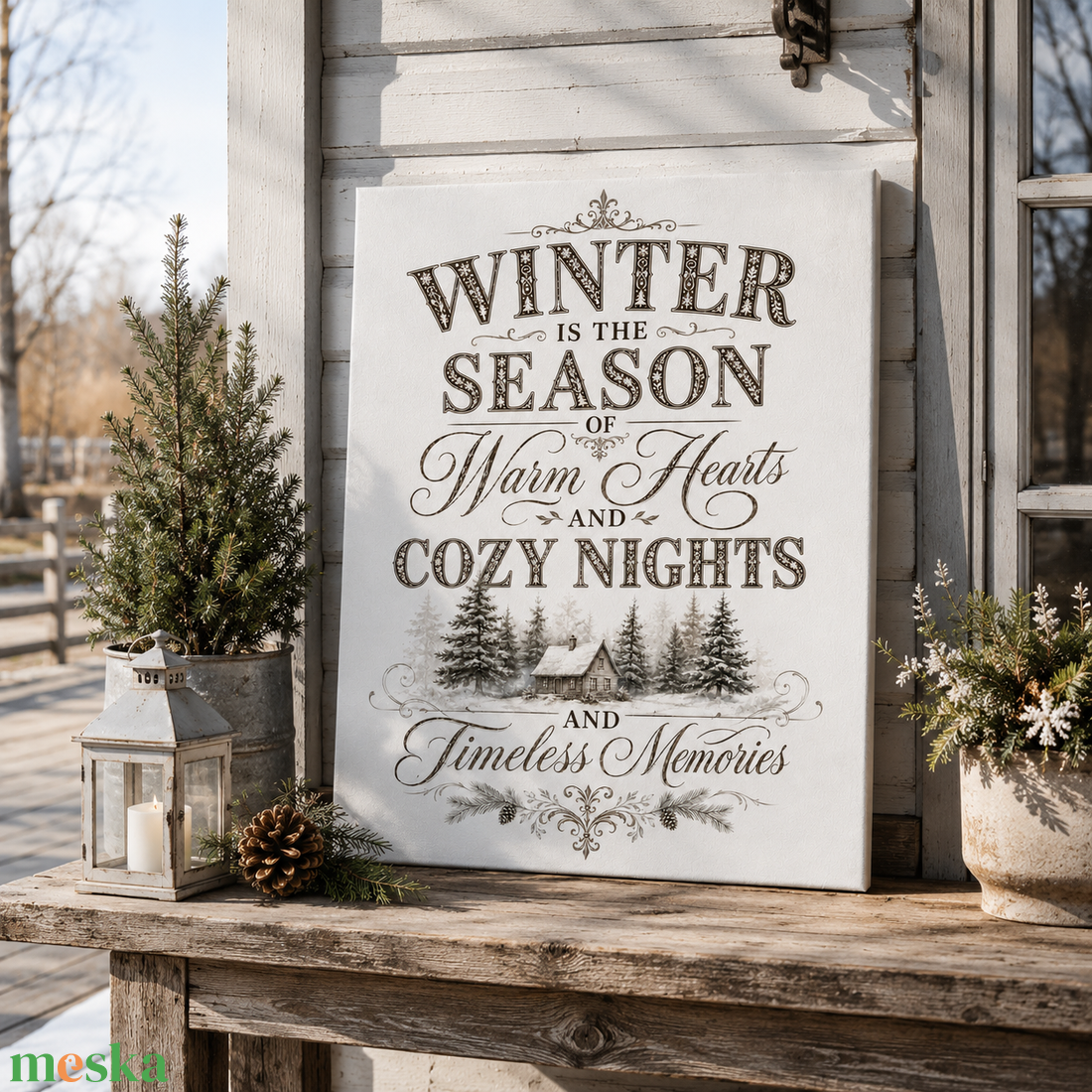 Winter is the Season of Warm Hearts - vászonkép - otthon & életmód - dekoráció - kép & falikép - vászonkép - Meska.hu