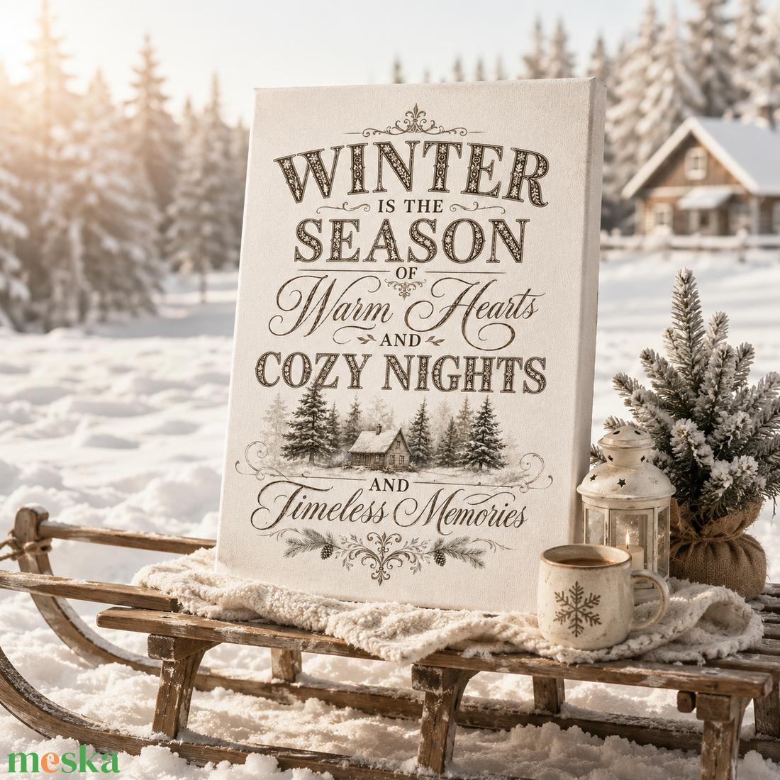 Winter is the Season of Warm Hearts - vászonkép - otthon & életmód - dekoráció - kép & falikép - vászonkép - Meska.hu