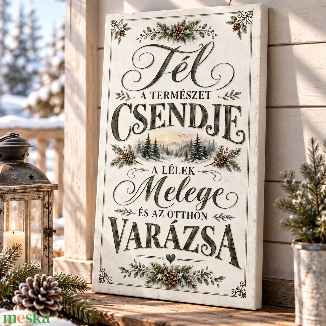 Tél - A természet csendje, a lélek melege - vászonkép - otthon & életmód - dekoráció - kép & falikép - vászonkép - Meska.hu