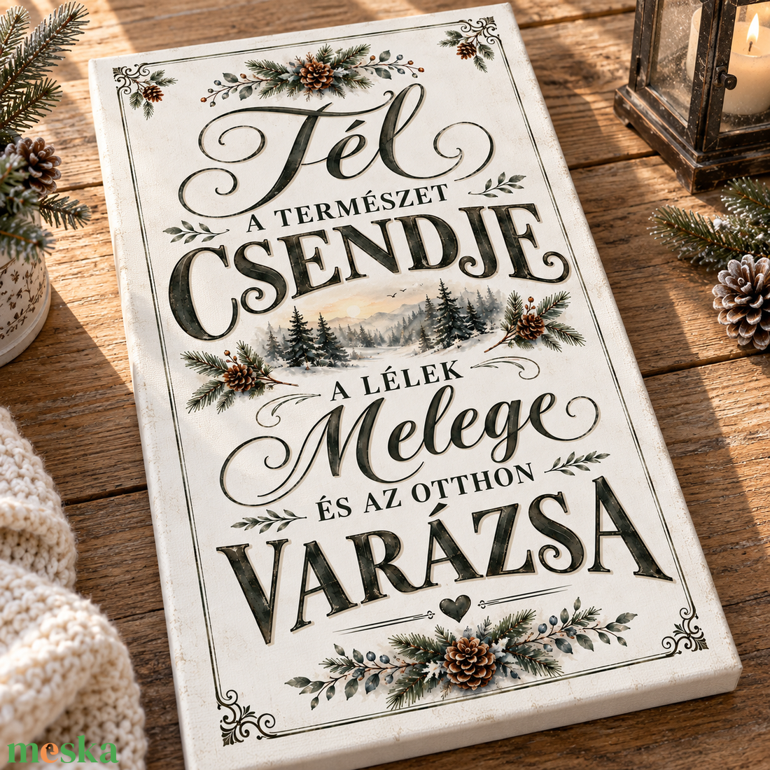 Tél - A természet csendje, a lélek melege - vászonkép - otthon & életmód - dekoráció - kép & falikép - vászonkép - Meska.hu