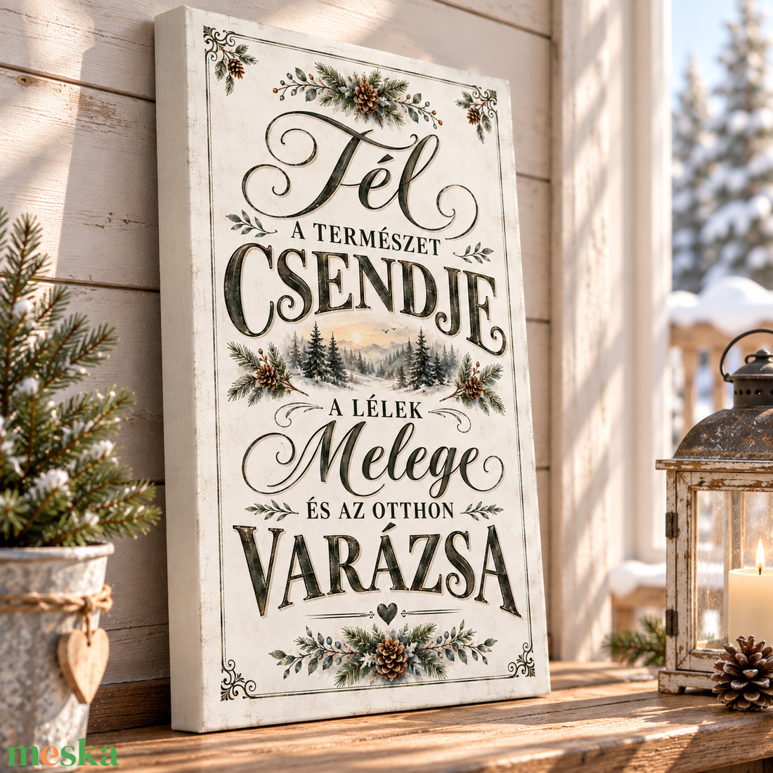 Tél - A természet csendje, a lélek melege - vászonkép - otthon & életmód - dekoráció - kép & falikép - vászonkép - Meska.hu