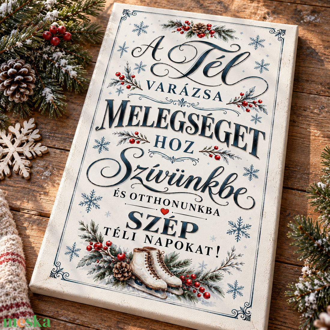 A tél varázsa melegséget hoz szívünkbe - vászonkép - otthon & életmód - dekoráció - kép & falikép - vászonkép - Meska.hu