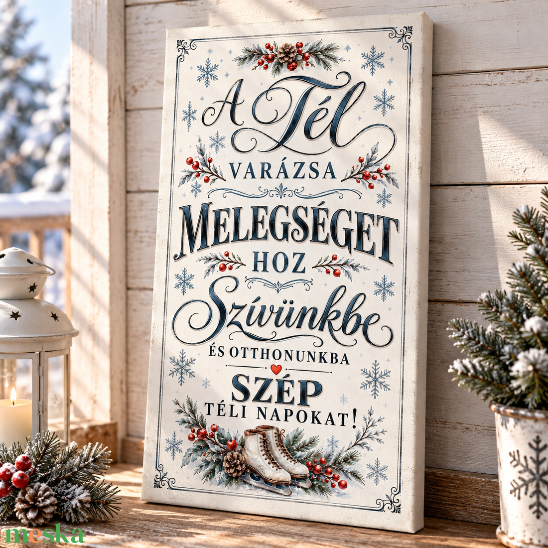 A tél varázsa melegséget hoz szívünkbe - vászonkép - otthon & életmód - dekoráció - kép & falikép - vászonkép - Meska.hu