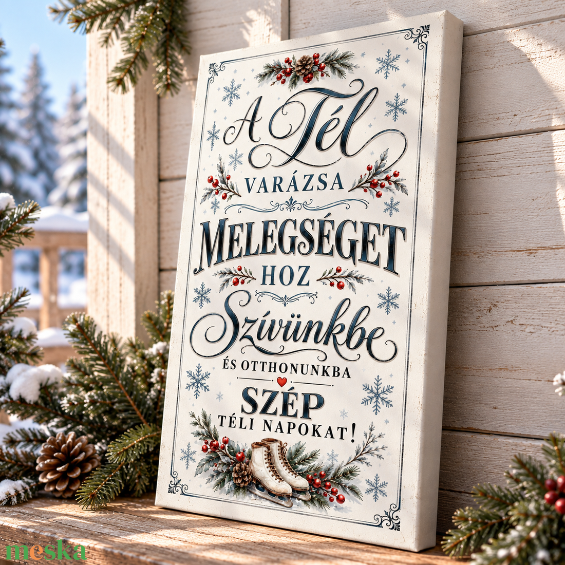 A tél varázsa melegséget hoz szívünkbe - vászonkép - otthon & életmód - dekoráció - kép & falikép - vászonkép - Meska.hu