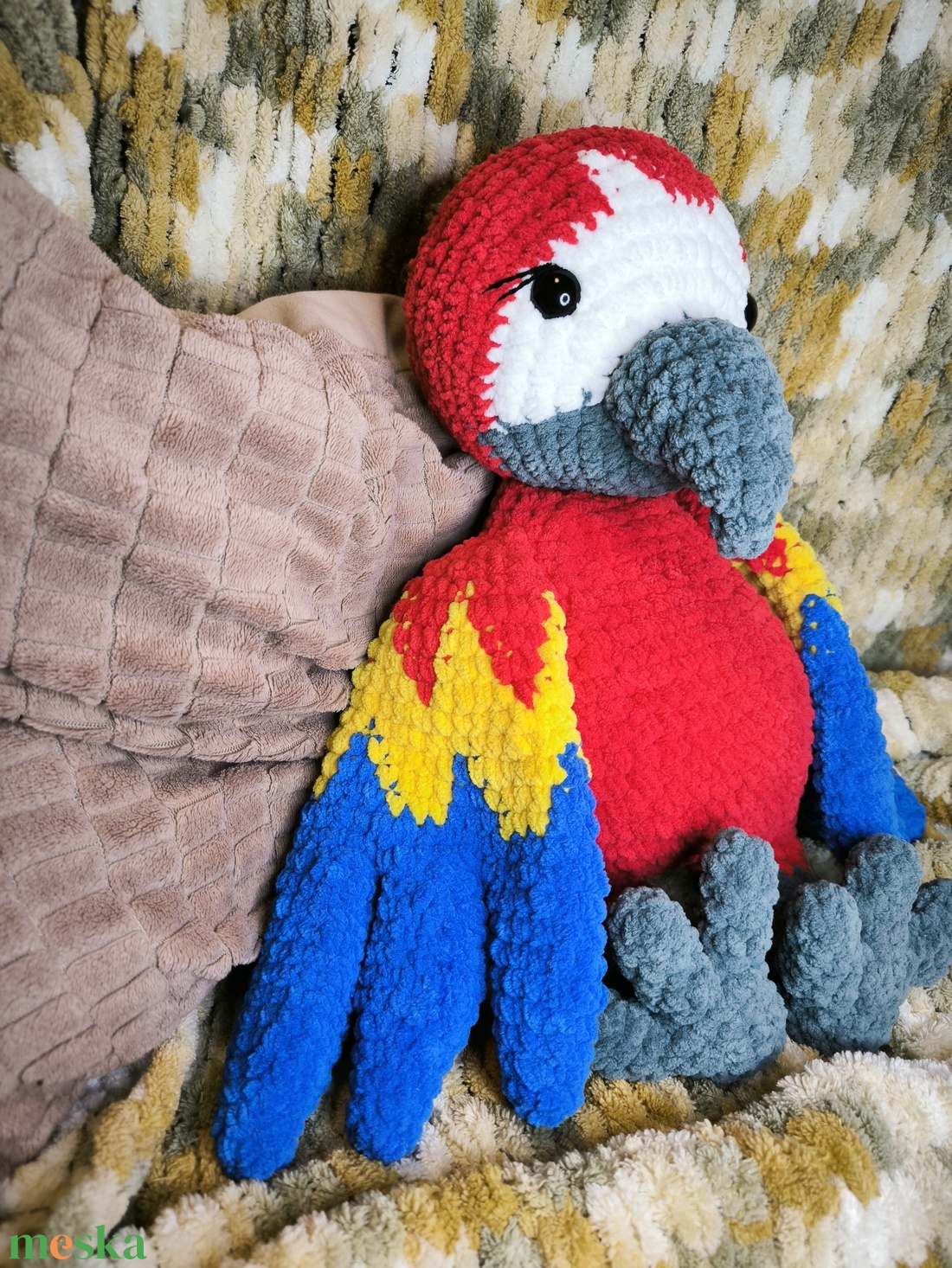 Horgolt nagy arapapagáj - játék & sport - plüssállat & játékfigura - madár - Meska.hu