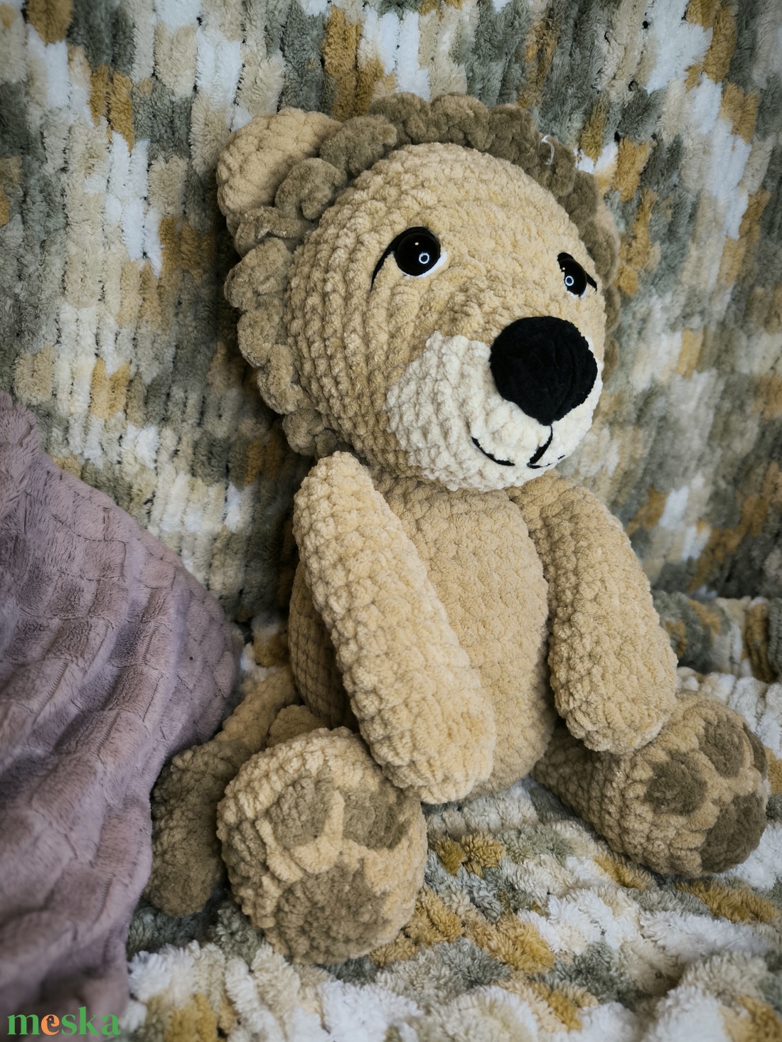 Horgolt oroszlán  - játék & sport - plüssállat & játékfigura - oroszlán - Meska.hu