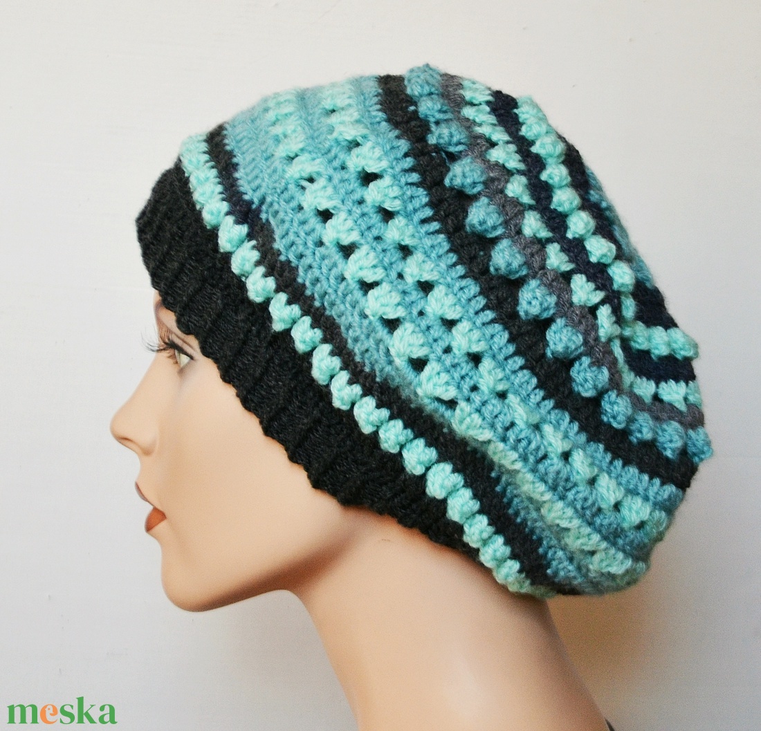 Menta beret sapka - horgolt menta színű beret / barette sapka - mentazöld - sötétszürke kombinációban - ruha & divat - sál, sapka, kendő - sapka - Meska.hu Menta beret sapka - horgolt menta színű beret / barette sapka - mentazöld - sötétszürke kombinációban - ruha & divat - sál, sapka, kendő - sapka - Meska.hu