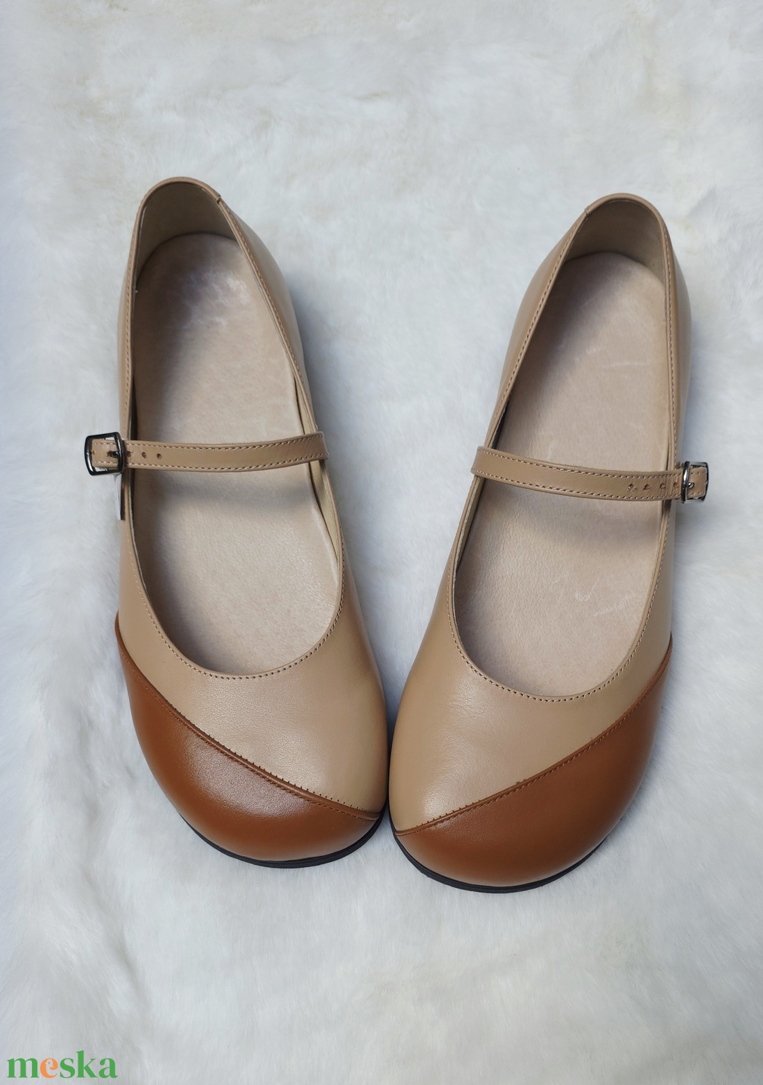 Kényelmes női balerina széles lábra � cappuccino - ruha & divat - cipő & papucs - cipő, szandál - Meska.hu