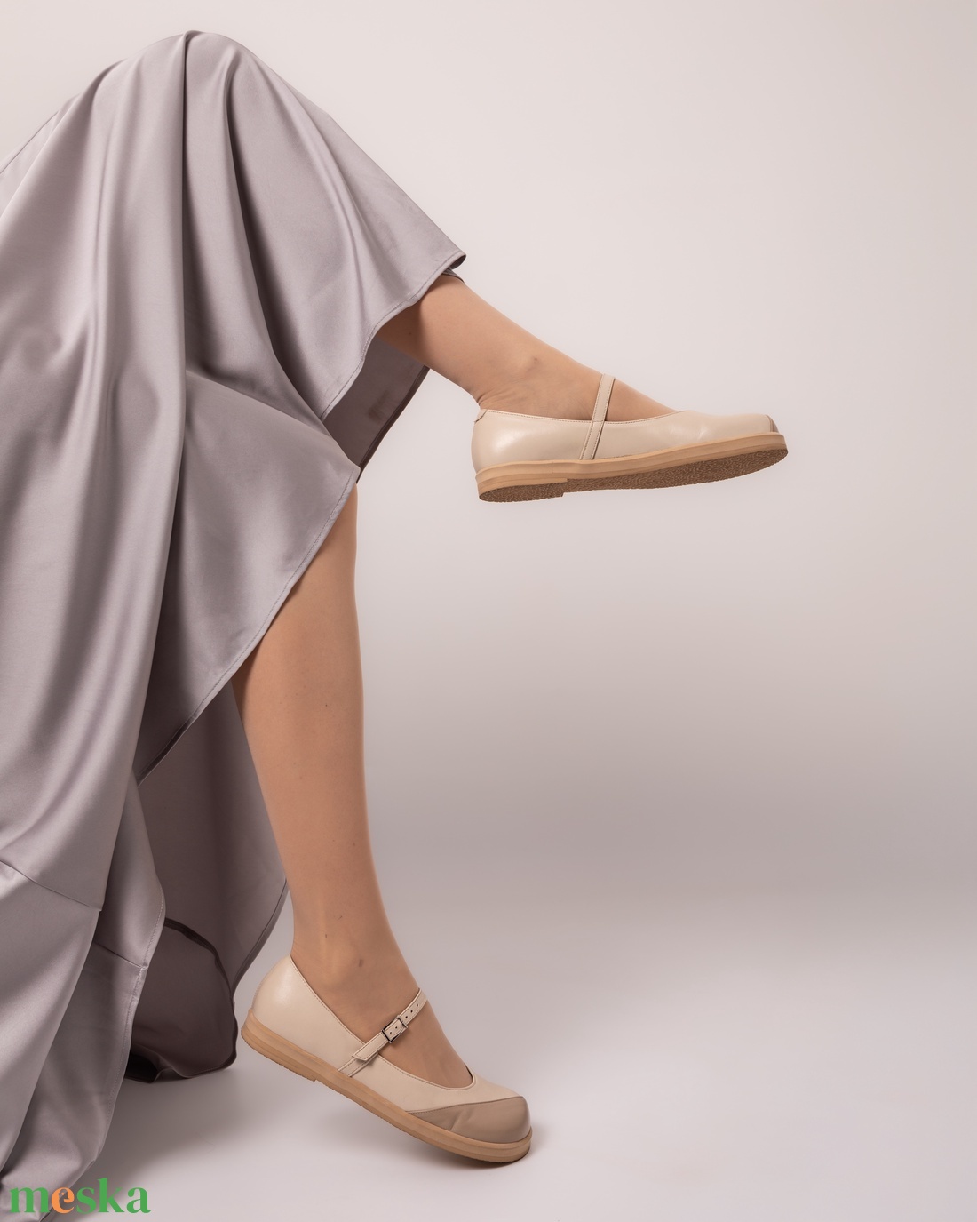 Kényelmes női balerina széles lábra: szürkés-bézs - ruha & divat - cipő & papucs - cipő, szandál - Meska.hu