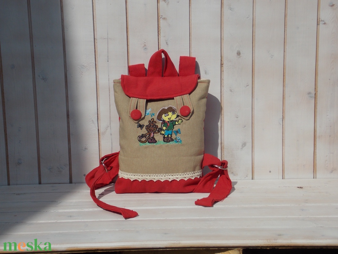 Piros  kislány hátizsák, gyerek táska ovis bölcsis  t - játék & sport - ovis felszerelés - ovis hátizsák - Meska.hu