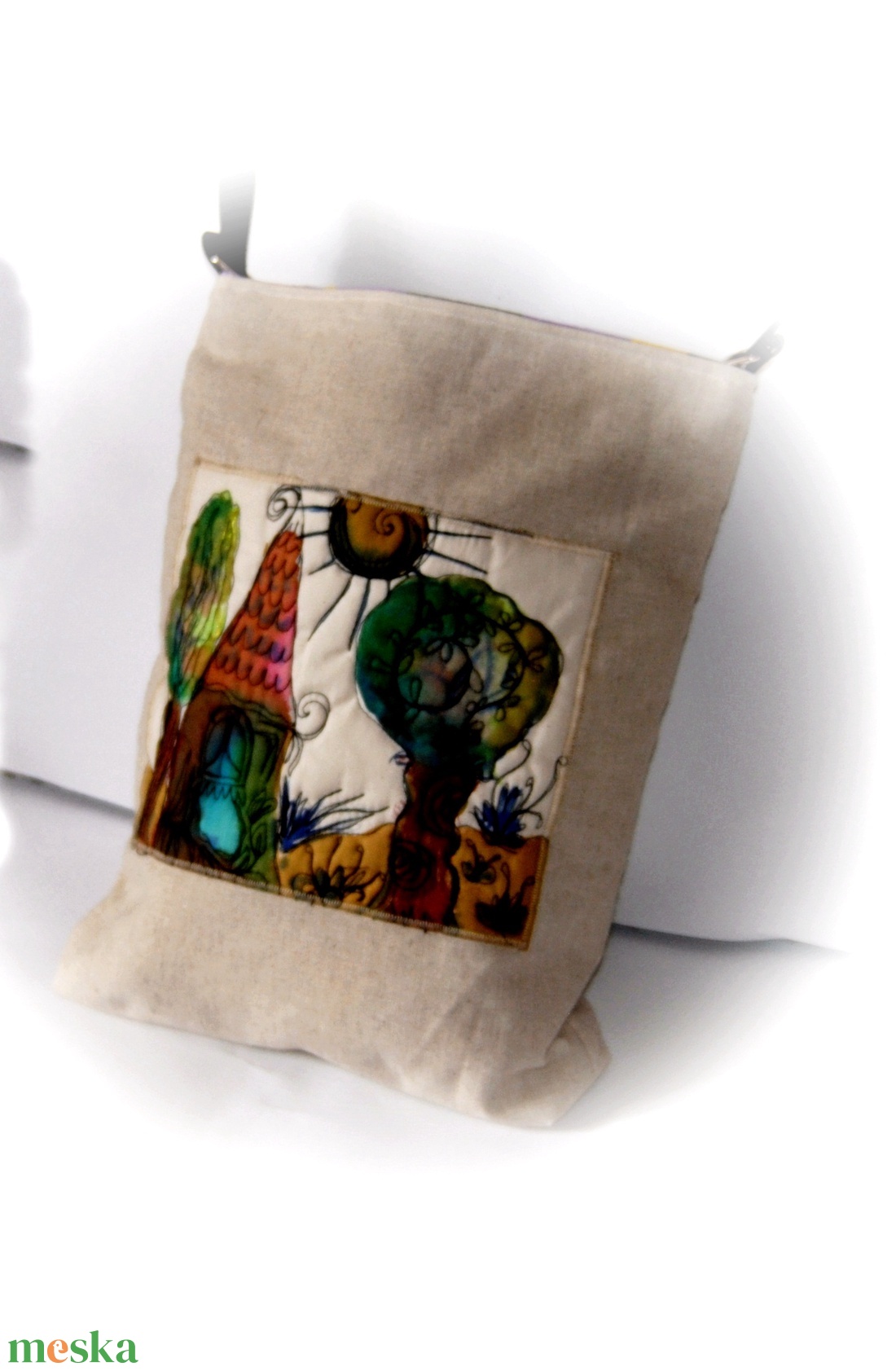 Festett, vászon táska, tarisznya,  - táska & tok - kézitáska & válltáska - válltáska - Meska.hu