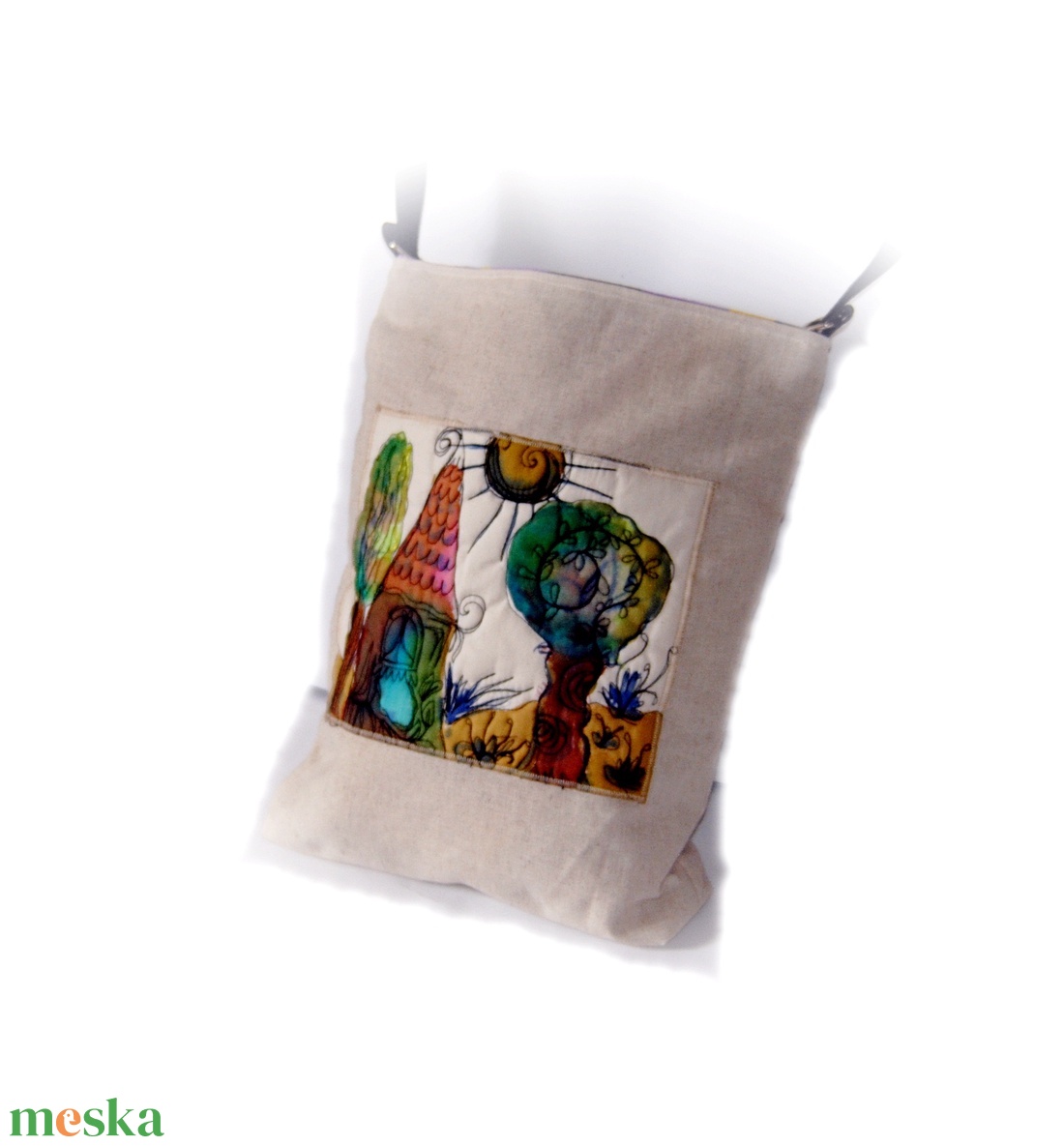 Festett, vászon táska, tarisznya,  - táska & tok - kézitáska & válltáska - válltáska - Meska.hu