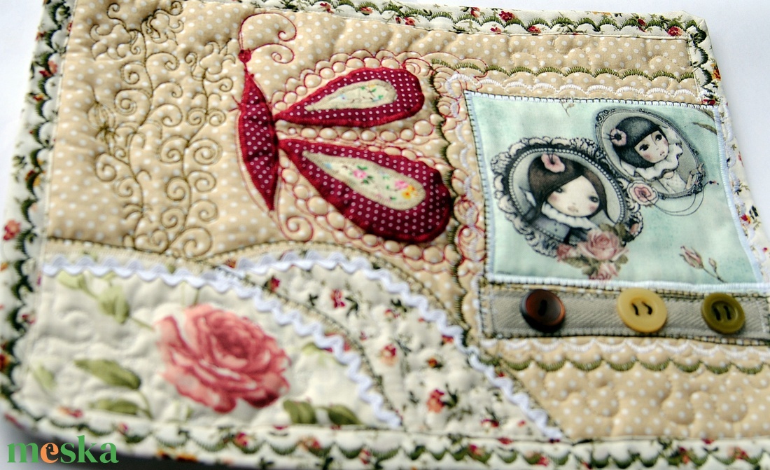 Pillangós kislányos  textilkép, gyerekszoba dekoráció - otthon & életmód - babaszoba, gyerekszoba - babaszoba, gyerekszoba - Meska.hu