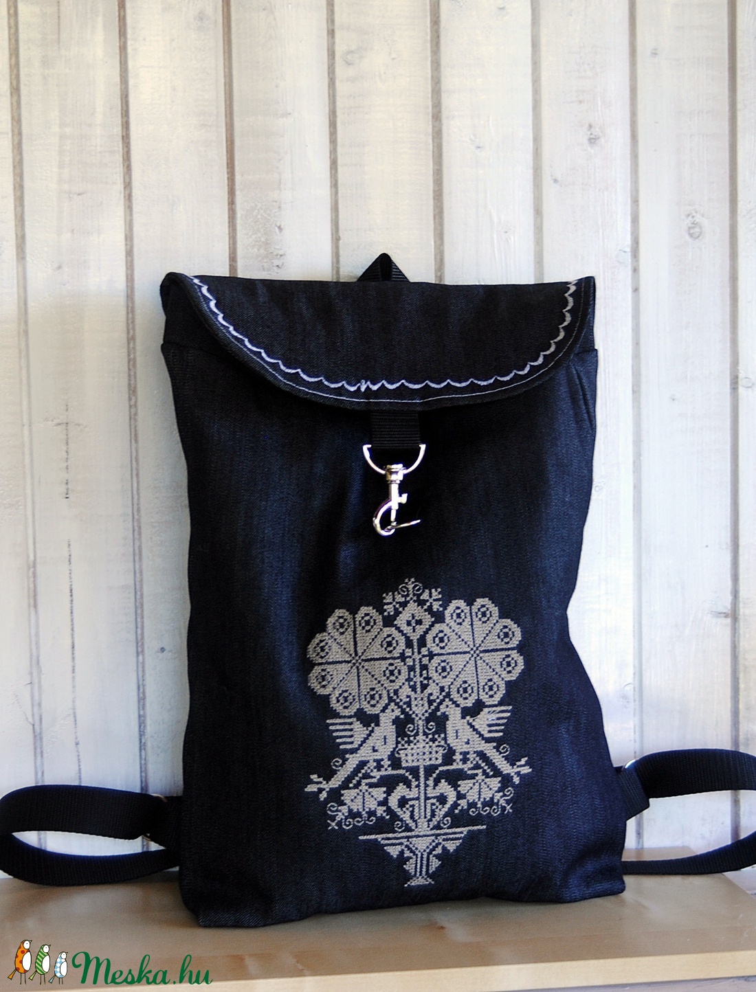 Madaras hátizsák, farmer hátizsák, női sötétkék farmer hátizsák. -  - Meska.hu