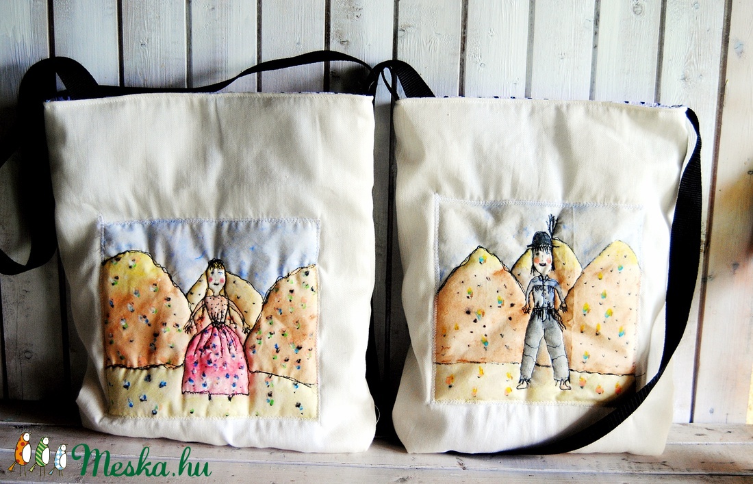 Rendelésre készült ! Festett, vászon táska, tarisznya,  -  - Meska.hu