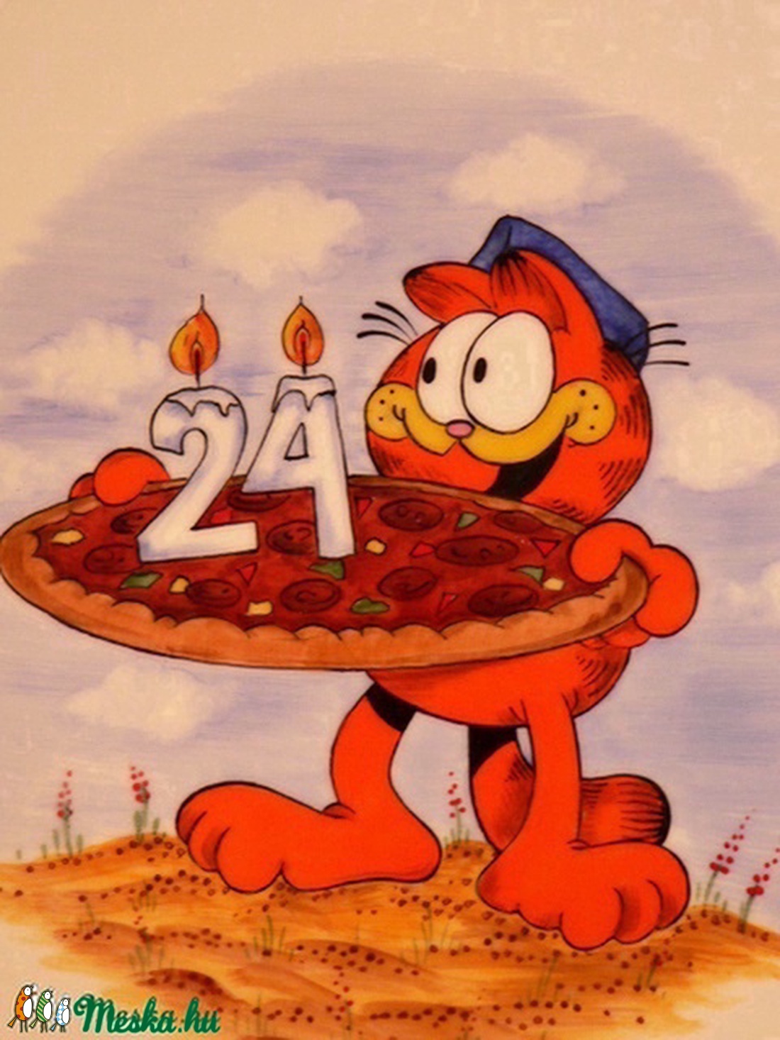 Garfield nagy tálon -  - Meska.hu