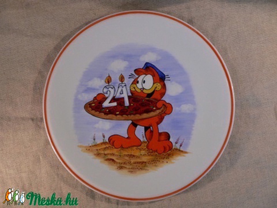 Garfield nagy tálon -  - Meska.hu