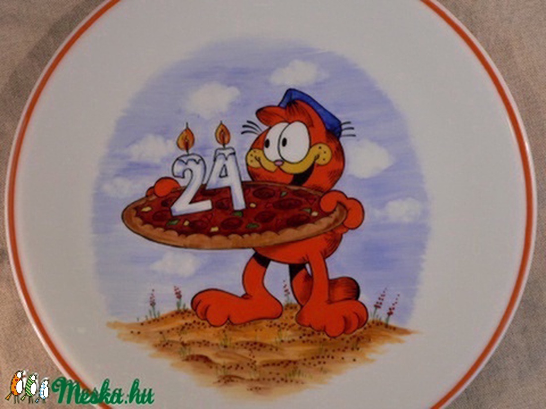 Garfield nagy tálon -  - Meska.hu