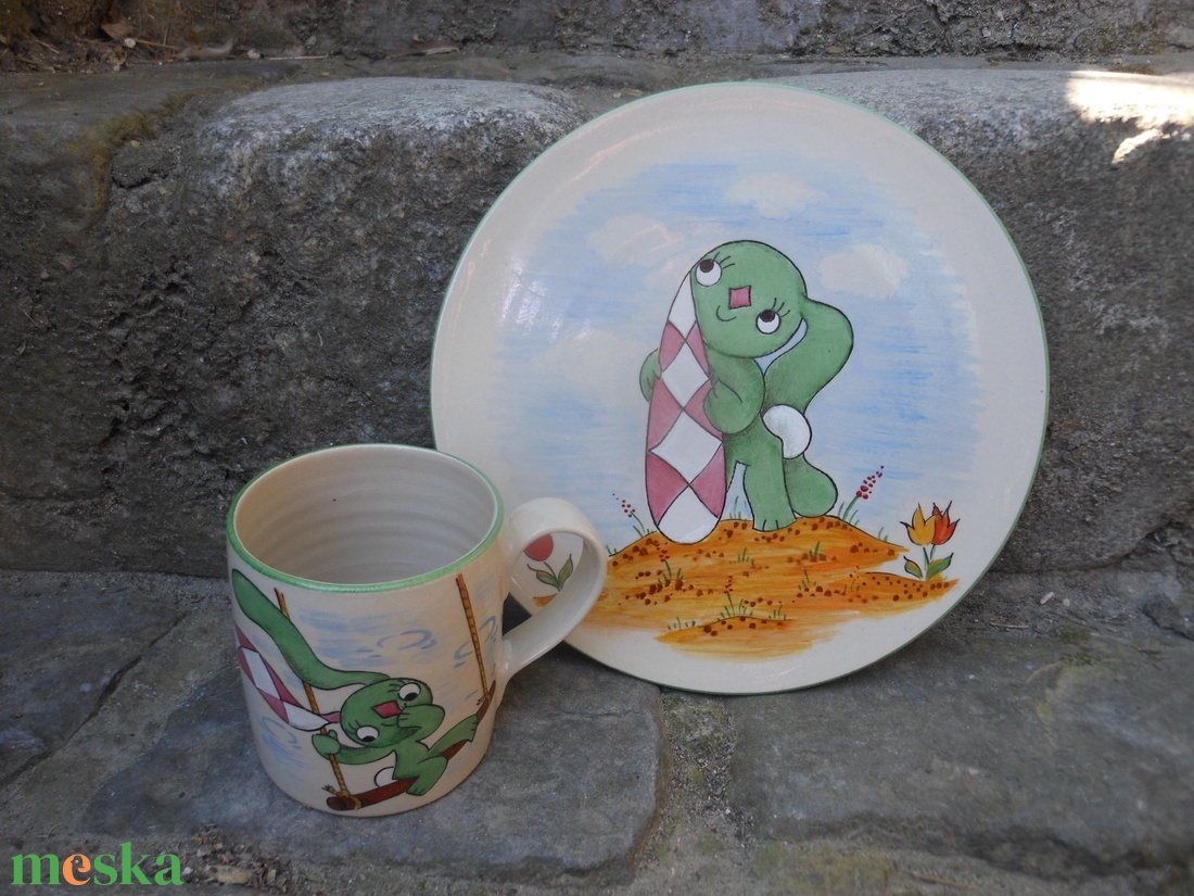 Nyuszis gyermek szett - otthon & életmód - konyhafelszerelés, tálalás - tálalás - tányér & étkészlet - Meska.hu