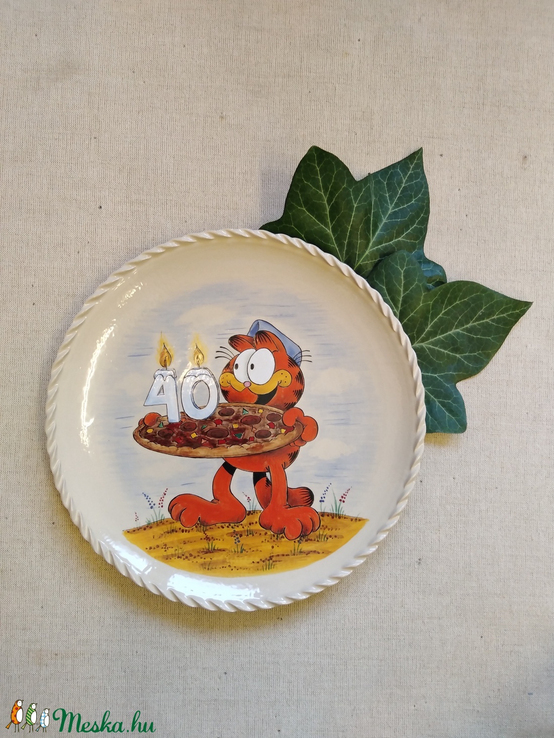 Garfield nagy tálon - otthon & életmód - konyhafelszerelés, tálalás - Meska.hu Garfield nagy tálon - otthon & életmód - konyhafelszerelés, tálalás - Meska.hu