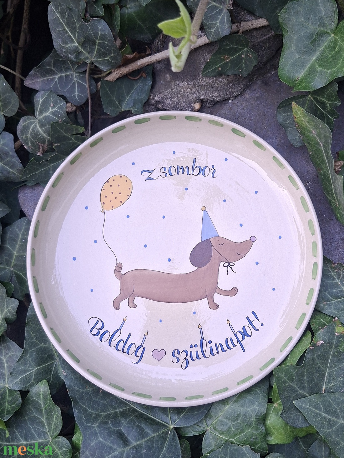 Tacskós tányér Noéminek - otthon & életmód - konyhafelszerelés, tálalás - konyhai dekoráció - konyhai dísz - Meska.hu