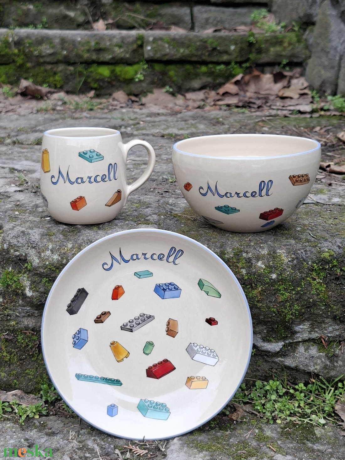 Lego étkészlet - otthon & életmód - konyhafelszerelés, tálalás - konyhai dekoráció - konyhai dísz - Meska.hu