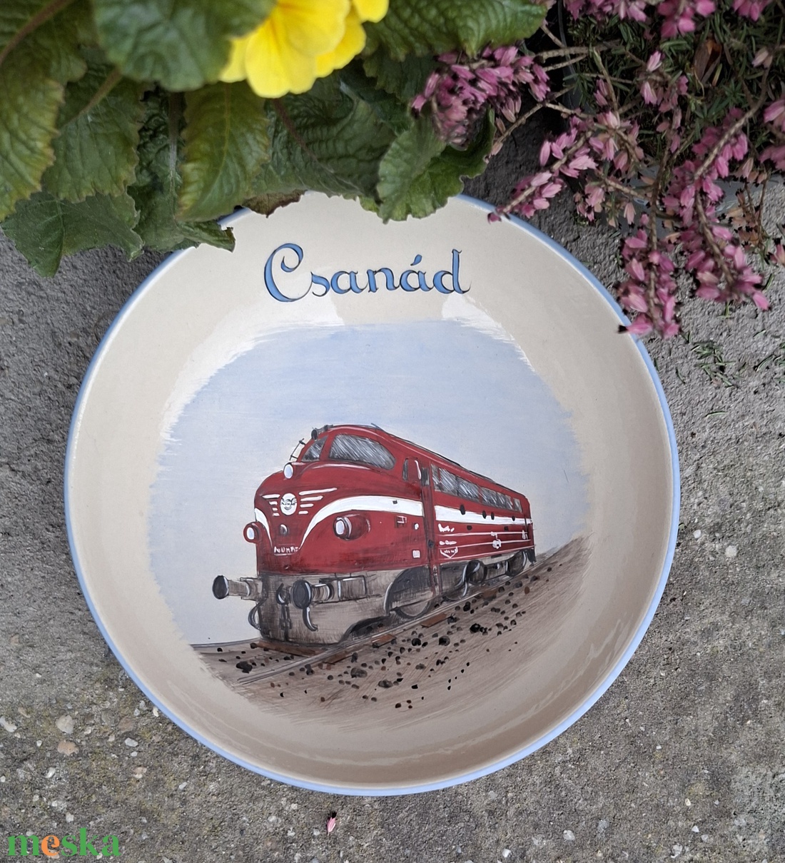 Vonatos tányér Erikának! - otthon & életmód - konyhafelszerelés, tálalás - konyhai dekoráció - konyhai dísz - Meska.hu