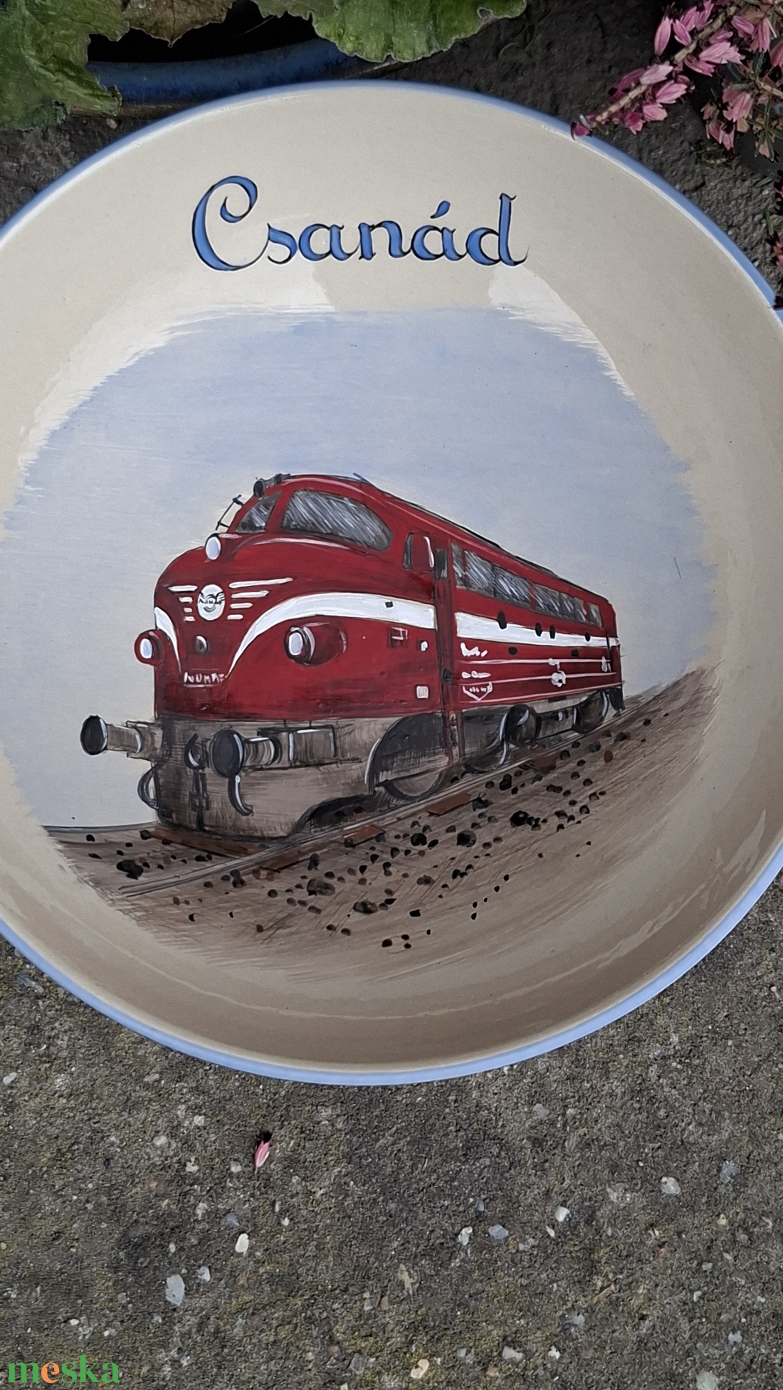 Vonatos tányér Erikának! - otthon & életmód - konyhafelszerelés, tálalás - konyhai dekoráció - konyhai dísz - Meska.hu