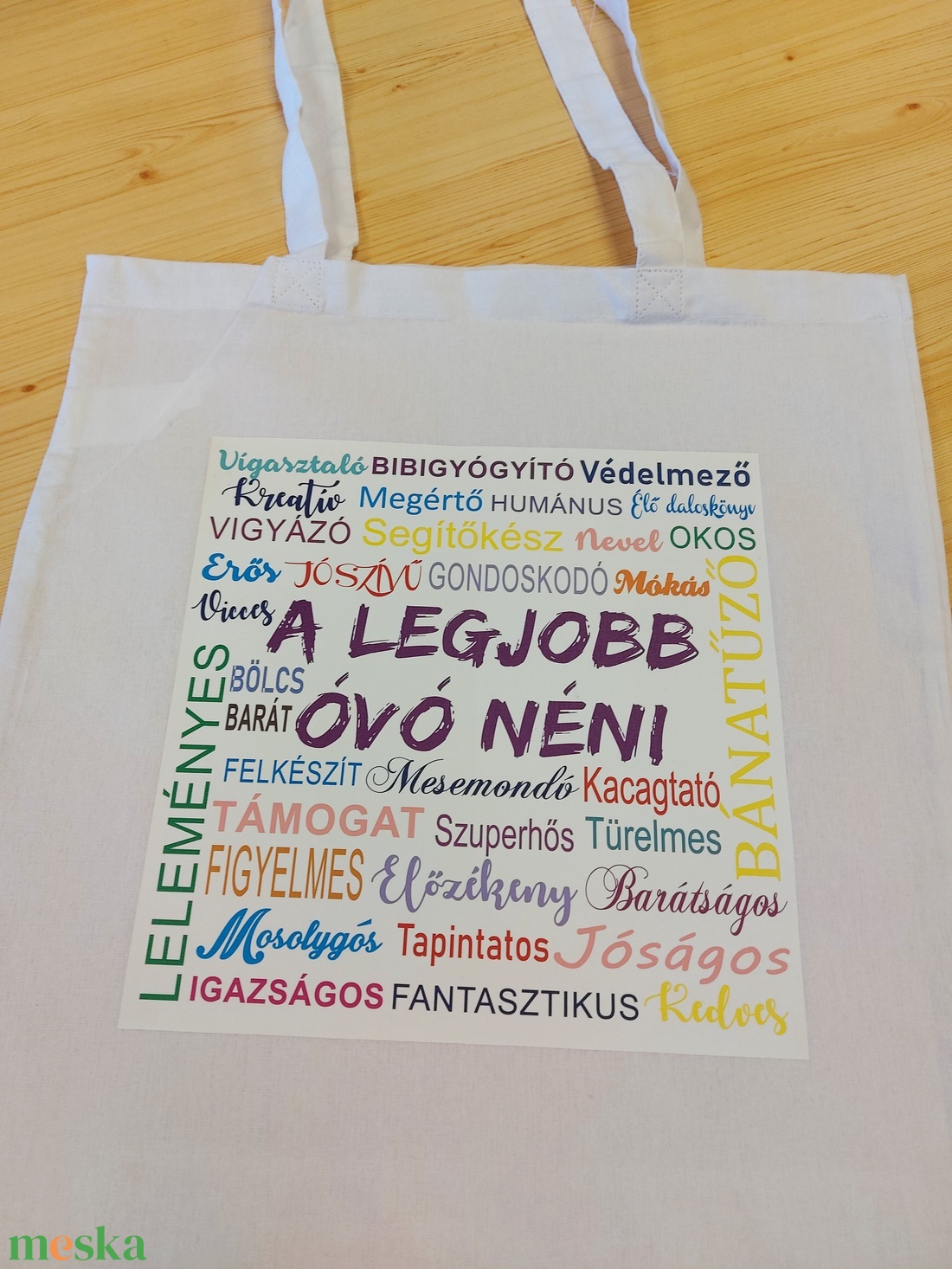 A legjobb óvó néni feliratos vászon táska - táska & tok - bevásárlás & shopper táska - shopper, textiltáska, szatyor - Meska.hu
