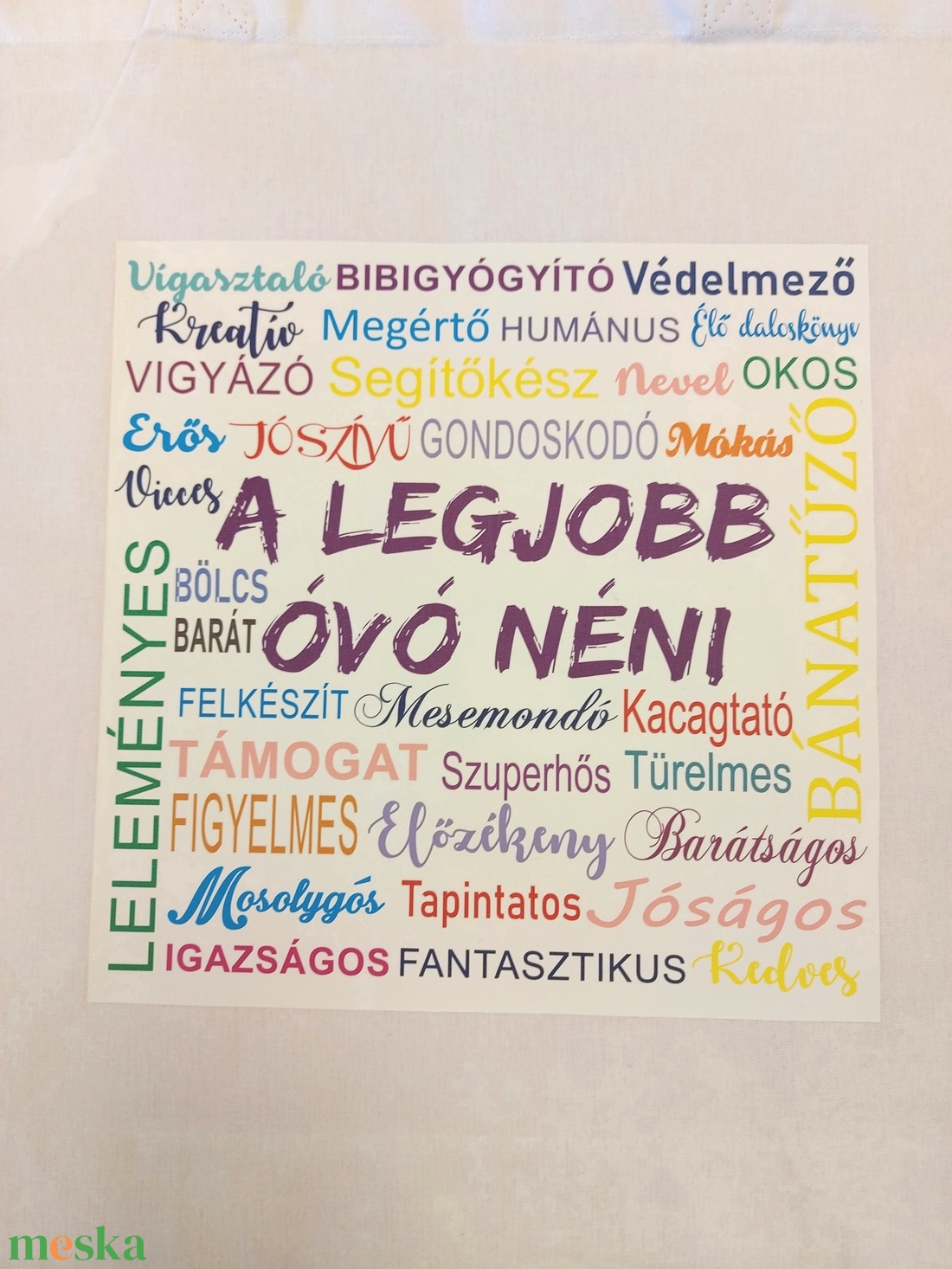 A legjobb óvó néni feliratos vászon táska - táska & tok - bevásárlás & shopper táska - shopper, textiltáska, szatyor - Meska.hu