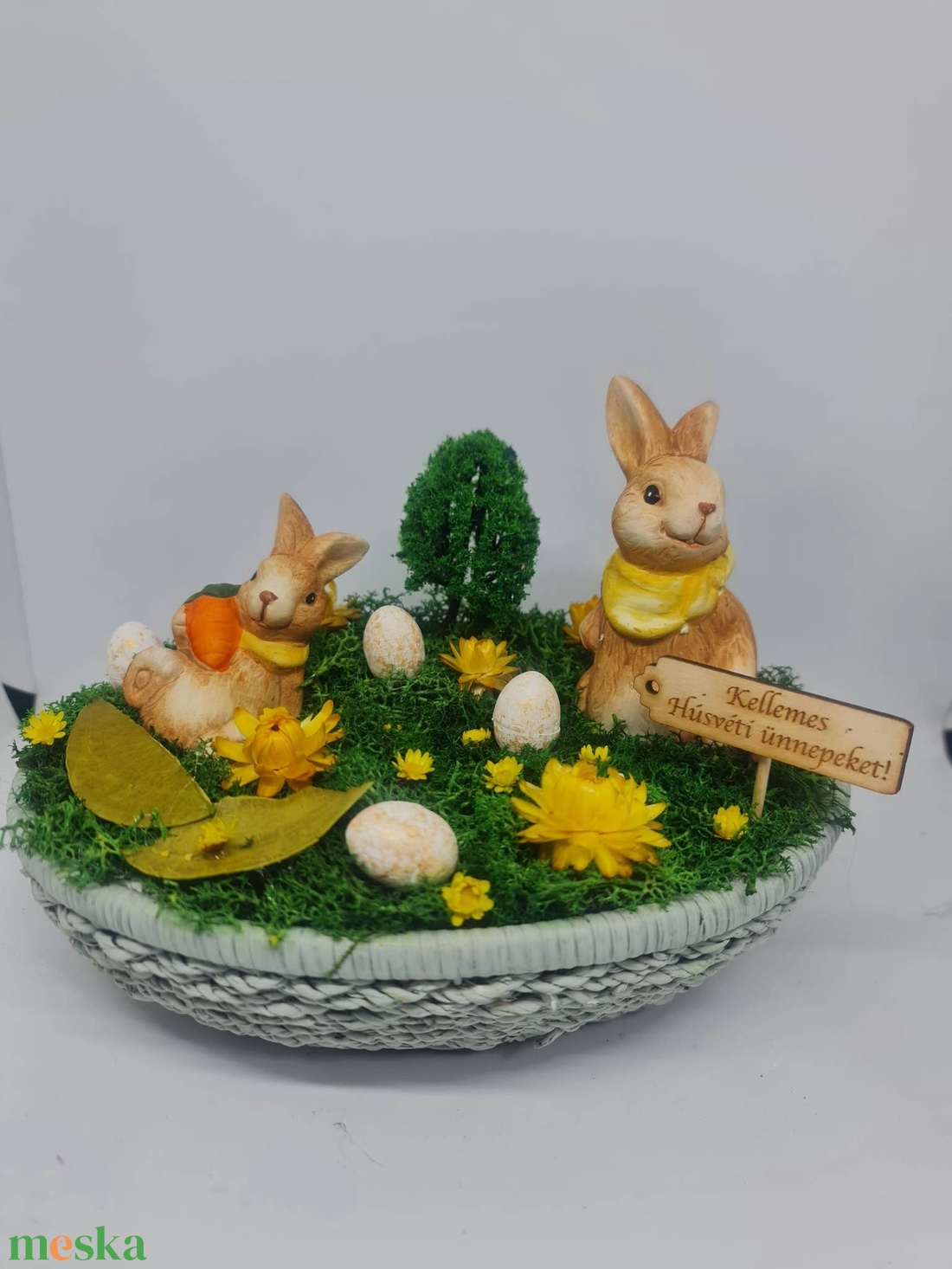 Húsvéti kosár kerámi nyuszikkal - otthon & életmód - dekoráció - dísztárgy - Meska.hu Húsvéti kosár kerámi nyuszikkal - otthon & életmód - dekoráció - dísztárgy - Meska.hu