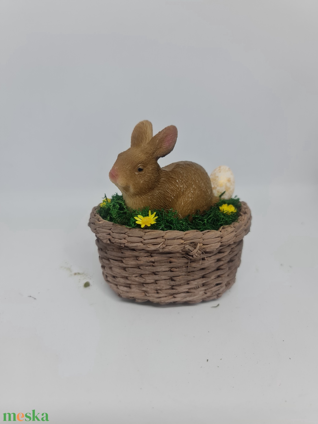 Természetes Fonott Kosaras Nyuszi � Tavaszi Miniatűr Dekoráció - ünnepi díszek, dekorációk - húsvéti díszek és dekorációk - húsvéti asztaldíszek - Meska.hu