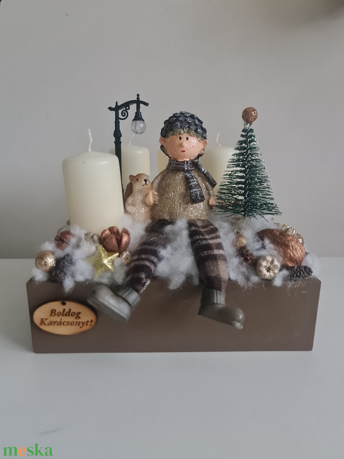 Adventi asztaldísz  - karácsony - adventi díszek - adventi koszorú - Meska.hu