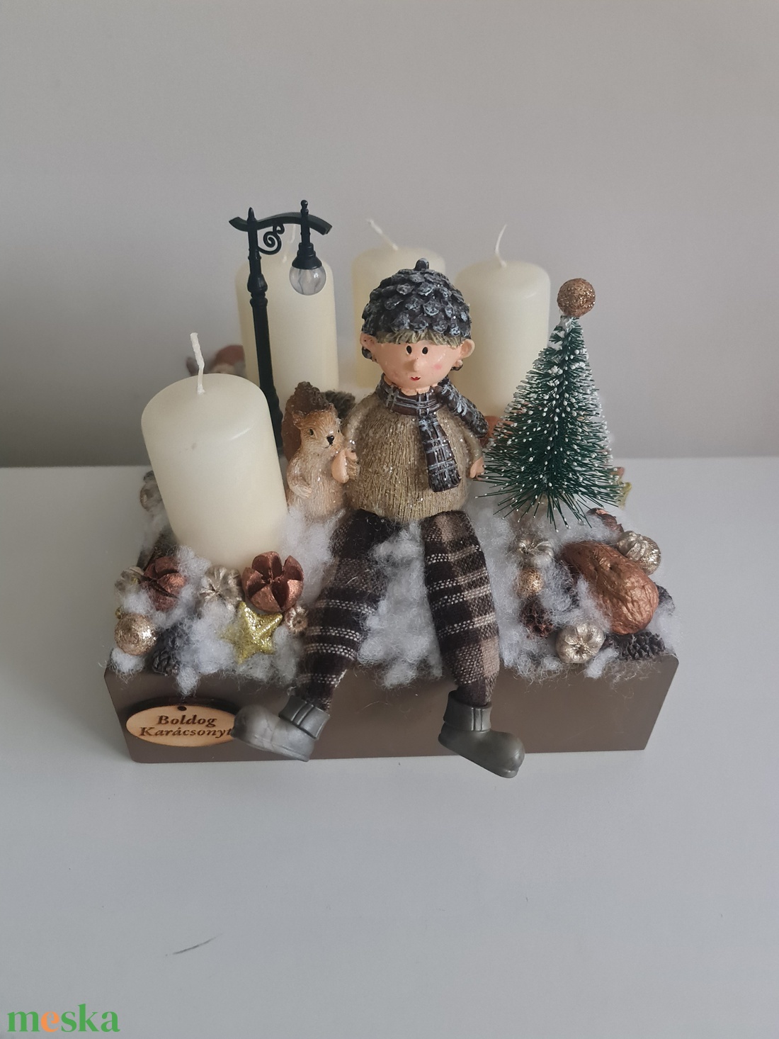 Adventi asztaldísz  - karácsony - adventi díszek - adventi koszorú - Meska.hu