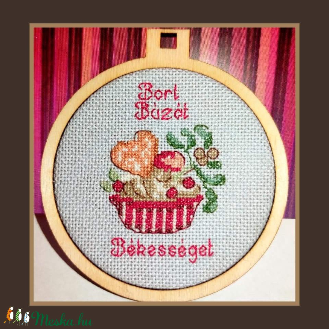 Házi áldás, köszöntés keresztszemes hímzéssel - otthon & életmód - dekoráció - dísztárgy - Meska.hu