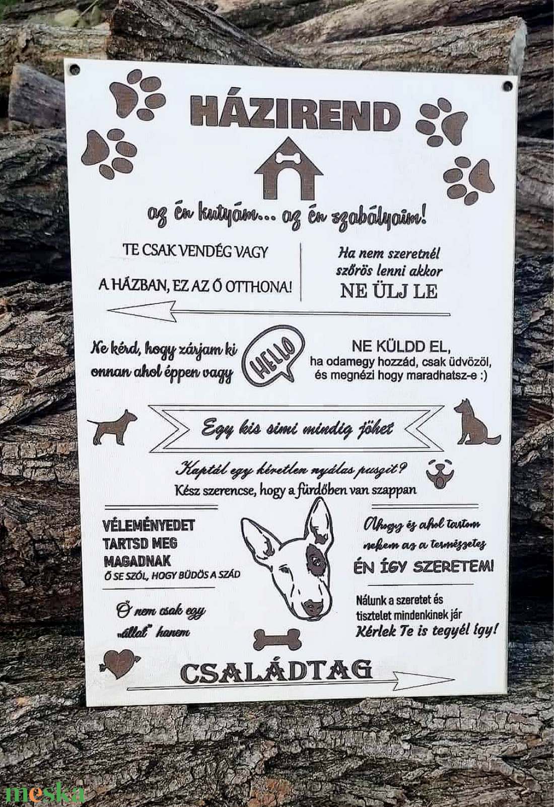 A4 méretű tábla, kutya házirend akciós termékkép 1