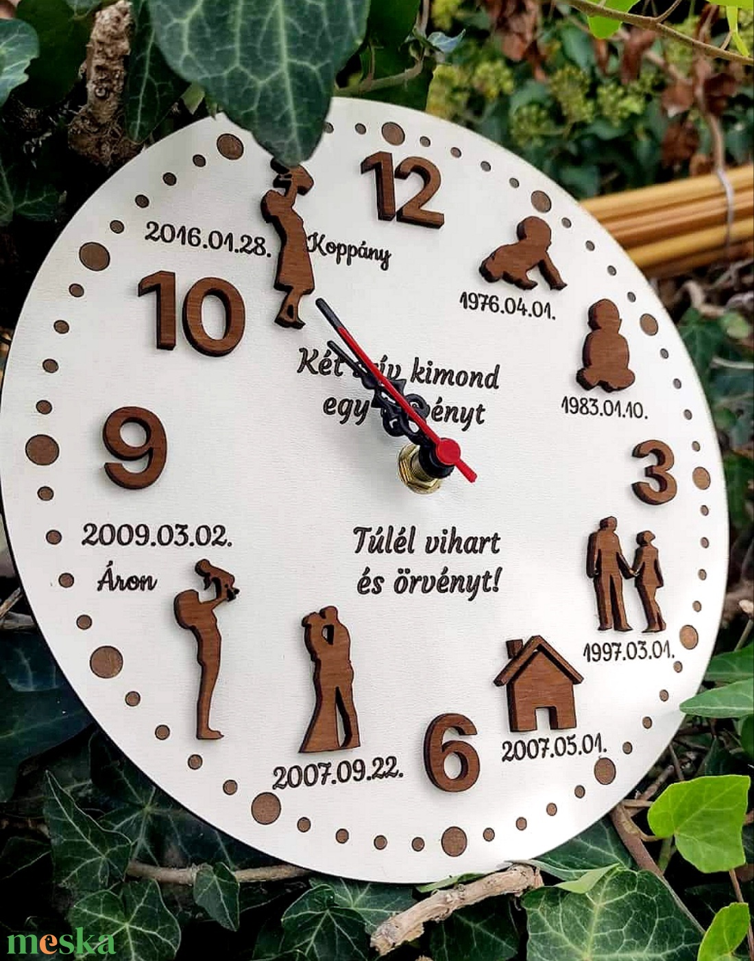 Egyedi, személyre szabott Élettörténet óra akciós termékkép 1