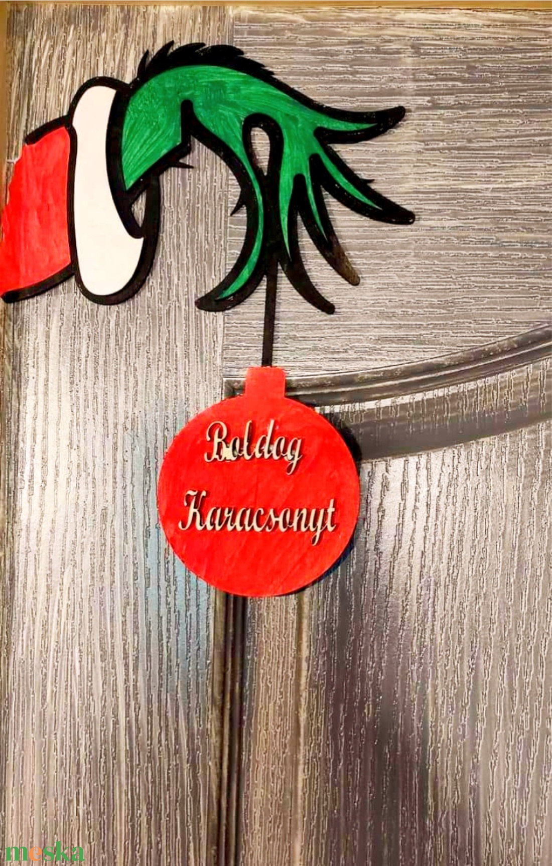 Grincs kéz ajtódísz egyedi felirattal - karácsony - adventi díszek - adventi ajtódísz - Meska.hu Grincs kéz ajtódísz egyedi felirattal - karácsony - adventi díszek - adventi ajtódísz - Meska.hu