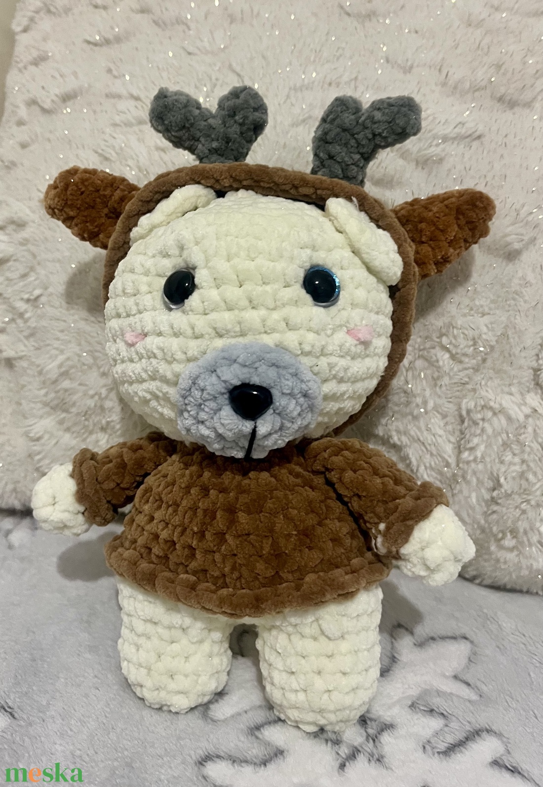 Rénszarvas pulcsis maci  - játék & sport - plüssállat & játékfigura - maci - Meska.hu