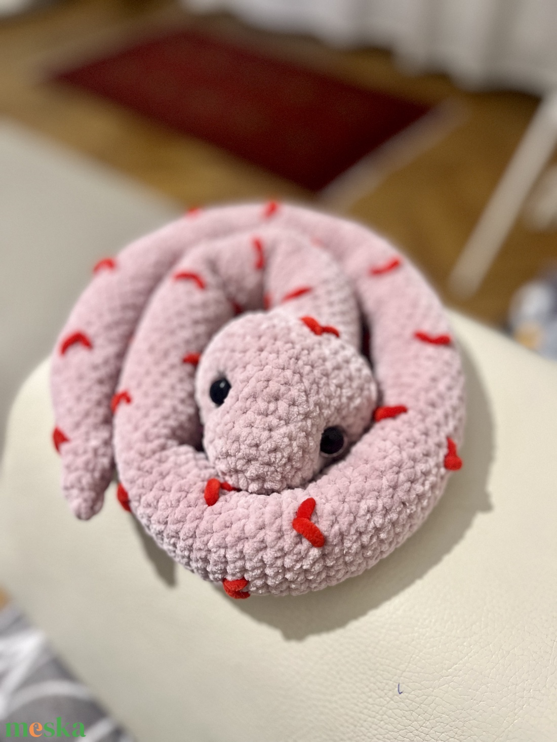 Bújós, pihe-puha horgolt kígyó  - játék & sport - plüssállat & játékfigura - más figura - Meska.hu