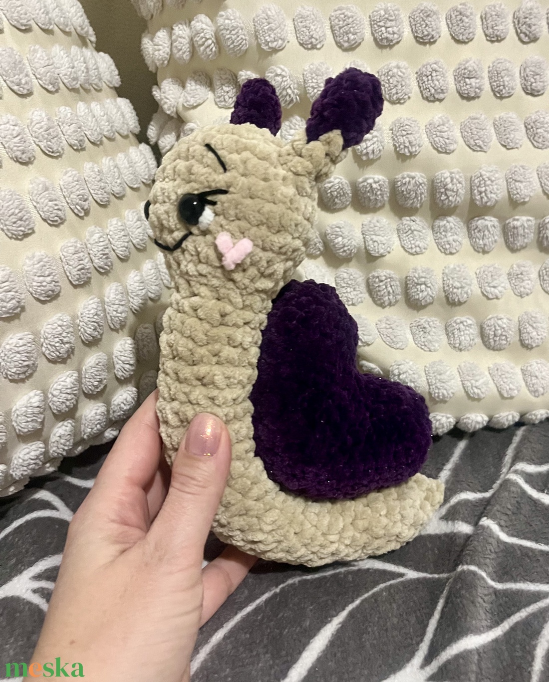 Csigusz, a kedves amigurumi csiga - játék & sport - plüssállat & játékfigura - csiga - Meska.hu