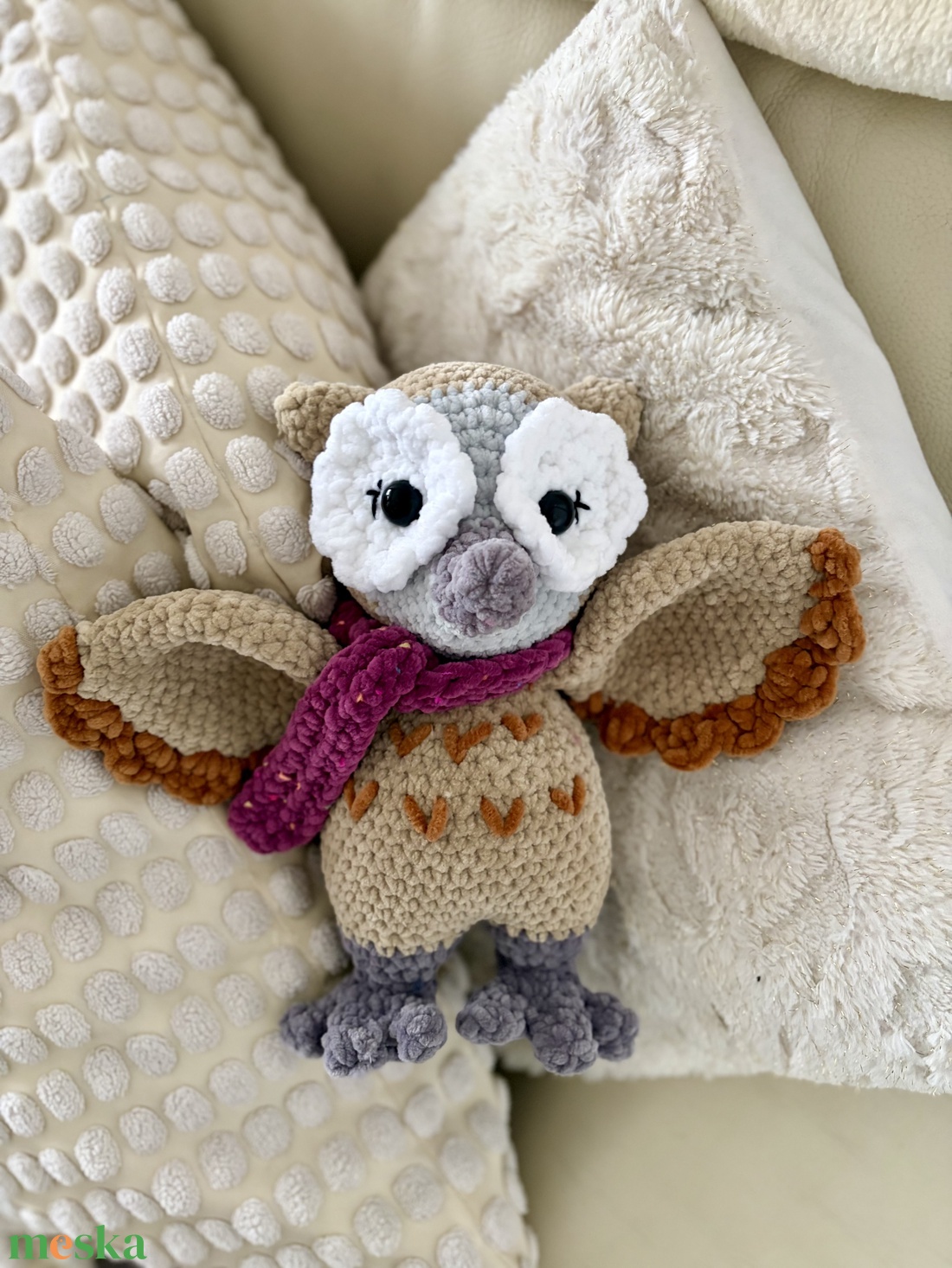  Bíborka Bagoly � kézzel horgolt, sálas amigurumi figura - játék & sport - plüssállat & játékfigura - bagoly - Meska.hu