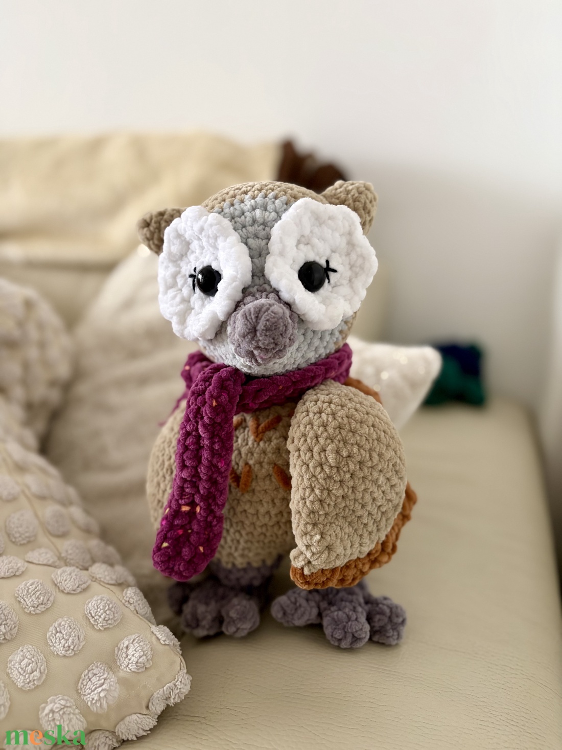  Bíborka Bagoly � kézzel horgolt, sálas amigurumi figura - játék & sport - plüssállat & játékfigura - bagoly - Meska.hu
