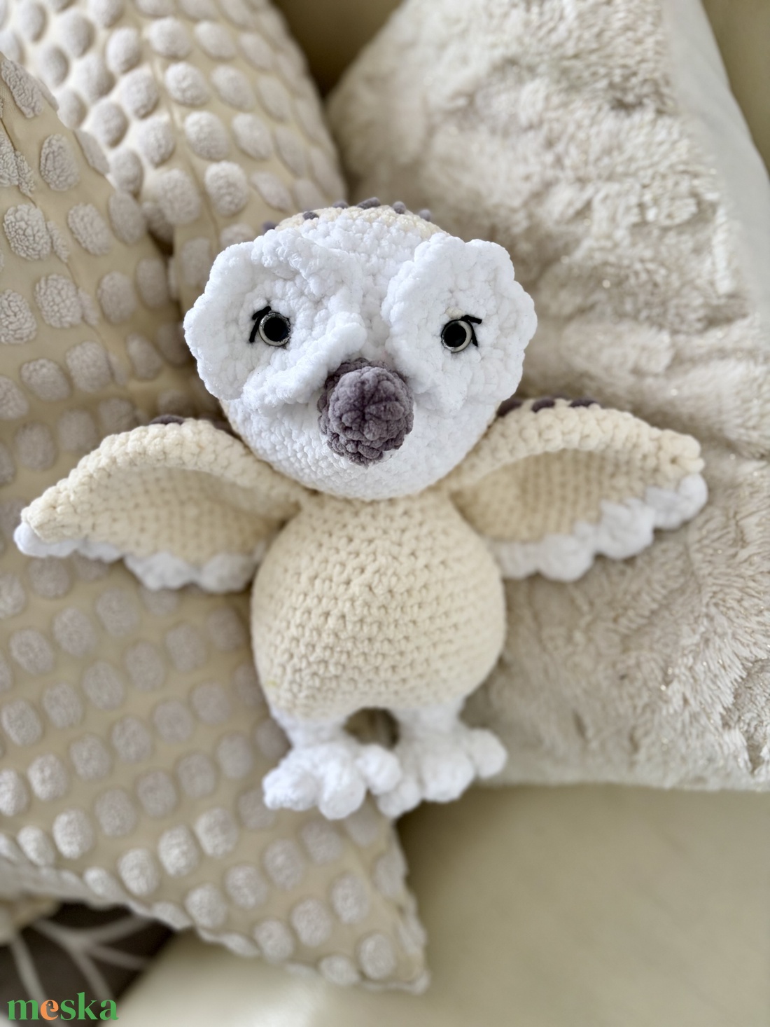 Hópihe Bagoly � kézzel horgolt, puha amigurumi figura - játék & sport - plüssállat & játékfigura - bagoly - Meska.hu