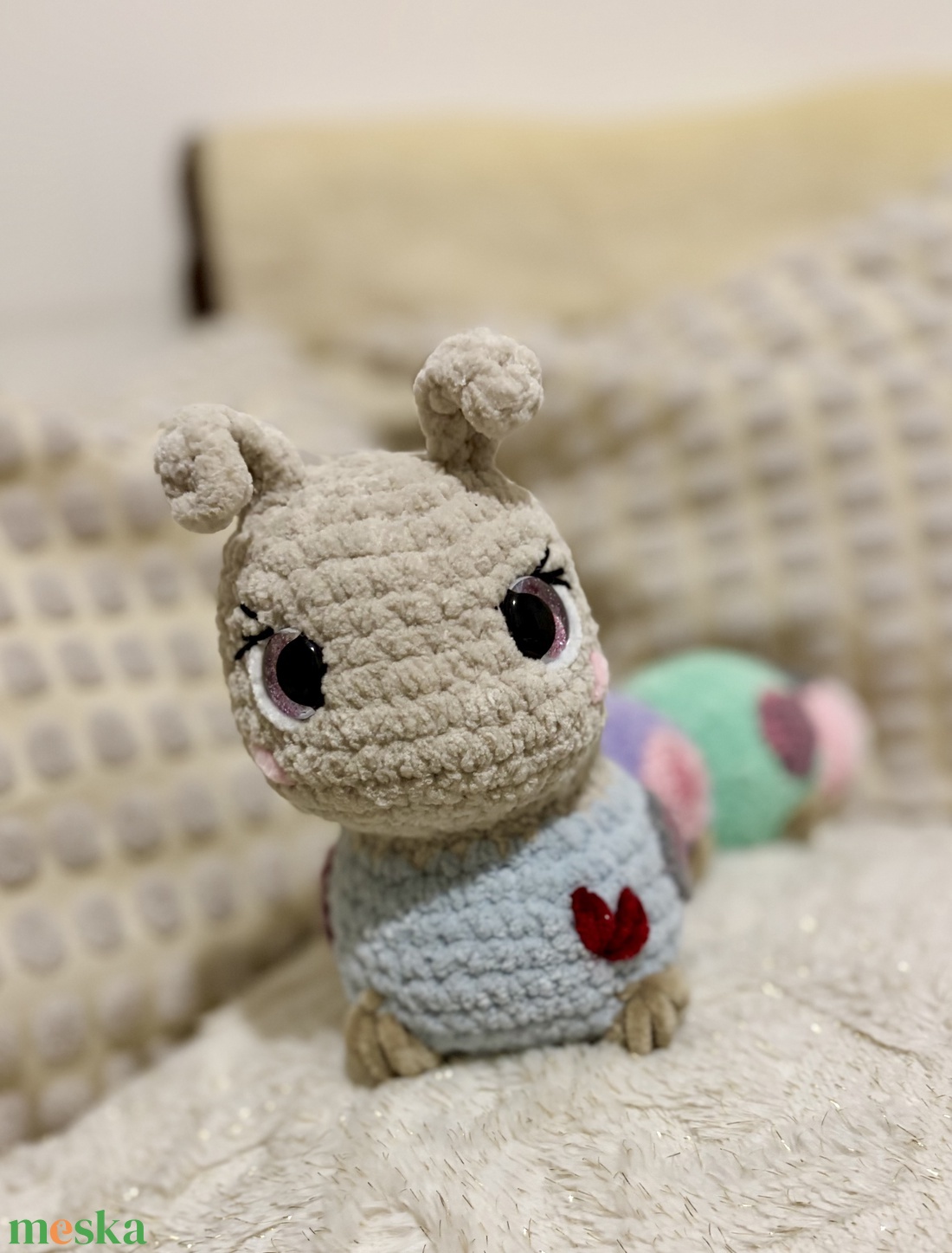 Szivárvány Szívecskés Hernyó � kézzel horgolt amigurumi - játék & sport - plüssállat & játékfigura - más figura - Meska.hu