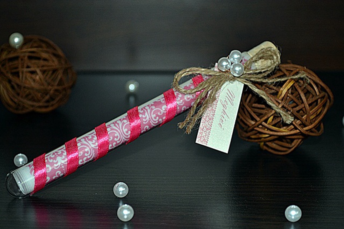 Kémcsöves esküvői meghívó -  - Meska.hu